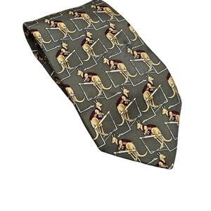 Brooks Brothers Kangaroo High Jump Silk Necktie Novelty Track‎ Career Sport USA